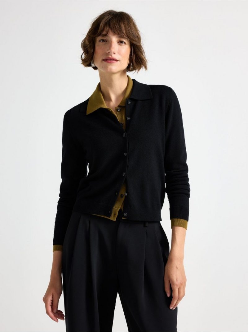 - Fine-knit cardigan in merino wool Fine-knit cardigan in merino wool - 3006693-80