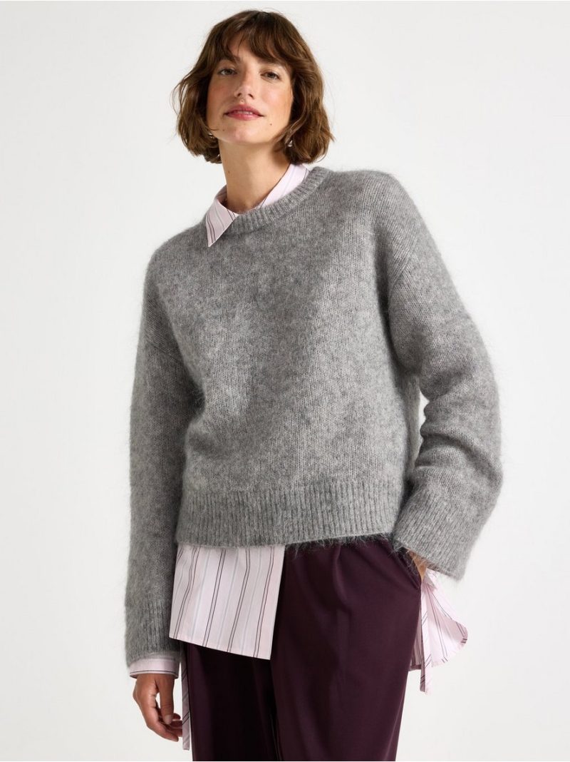 Knitted jumper in mohair blend - 3006694-9803