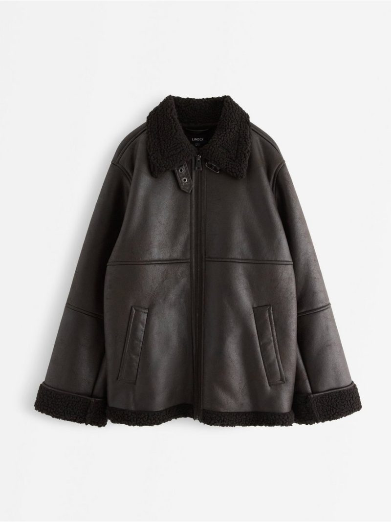 Jacket in faux leather with pile - 3006837-8117