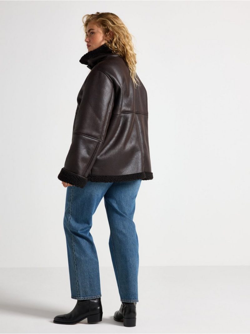 Jacket in faux leather with pile - 3006837-8117