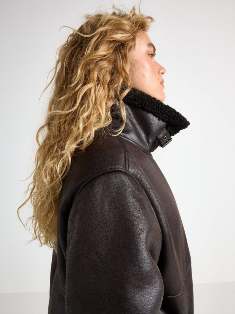 Jacket in faux leather with pile - 3006837-8117