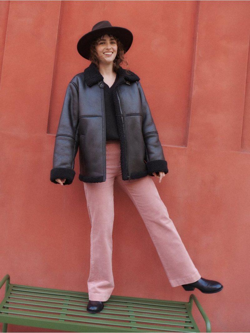 Jacket in faux leather with pile - 3006837-8117