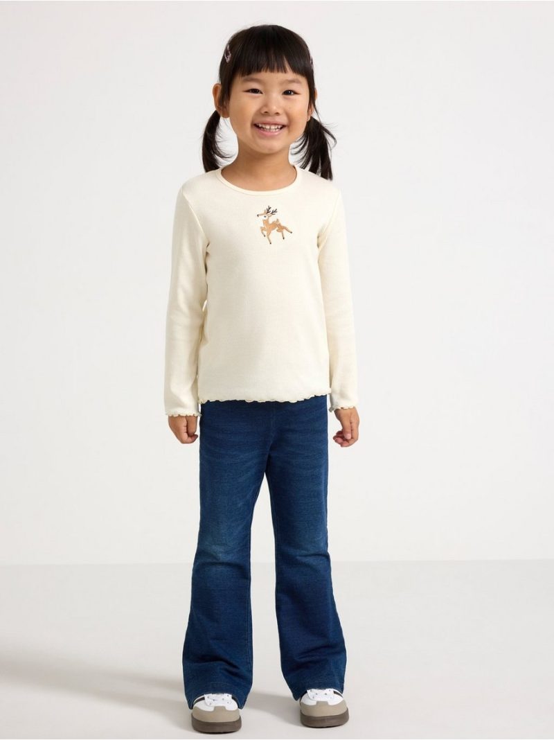 Long-sleeved ribbed top - 3007011-6728