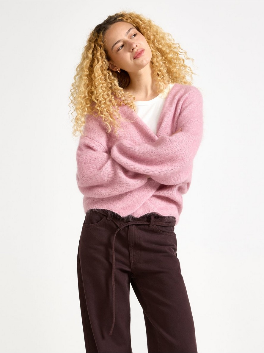 Knitted cardigan in mohair blend - 3007324-9619