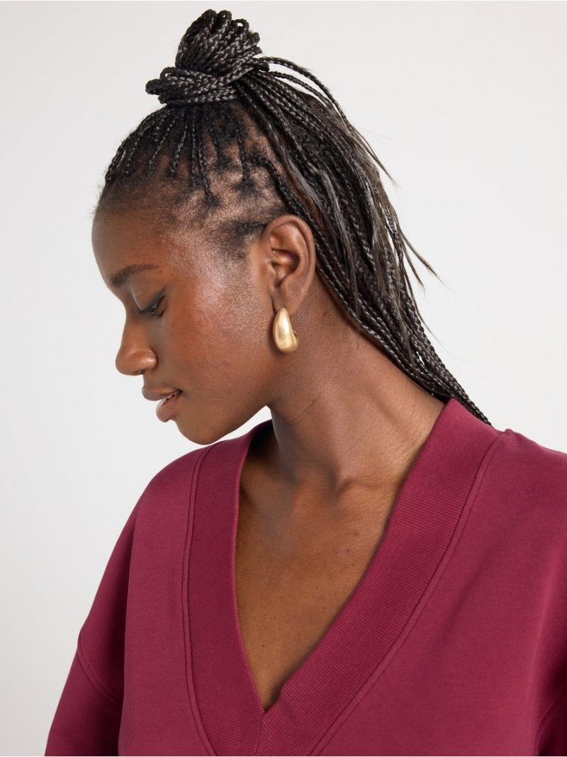 Sweatshirt with v-neck - 3007352-1753