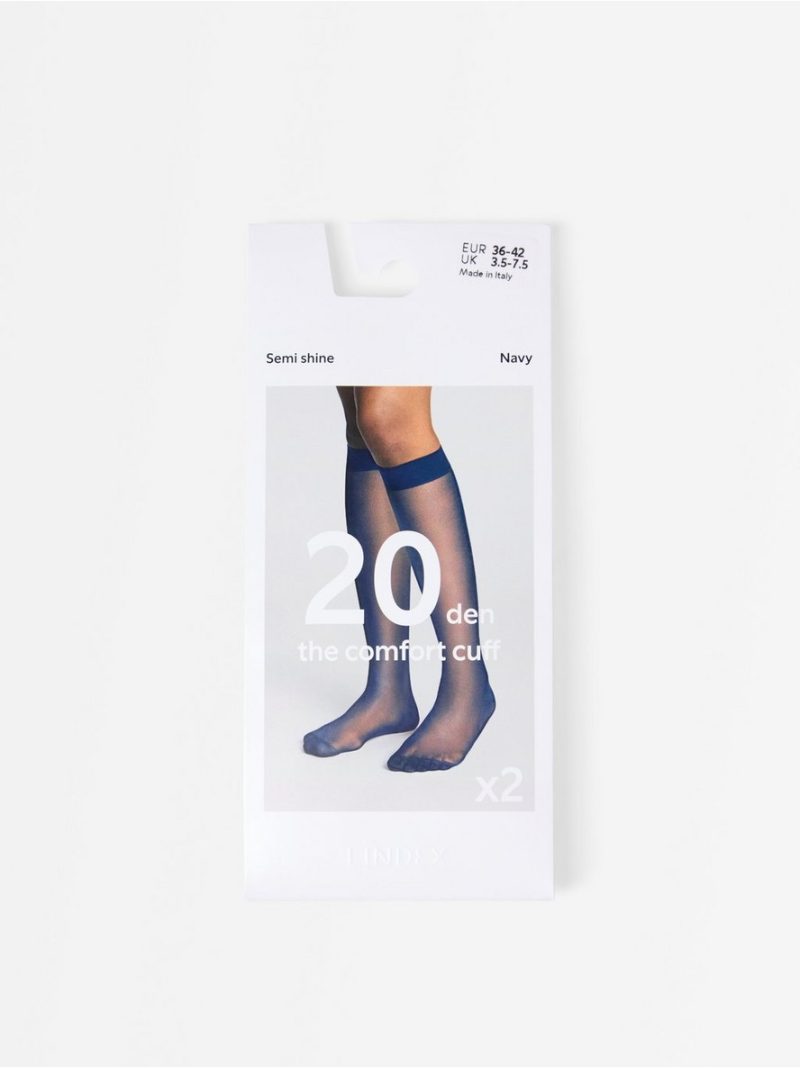 2-pack  knee-high socks  20 denier - 3007365-2150