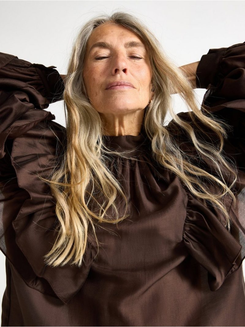 Blouse with flounces - 3007404-9618