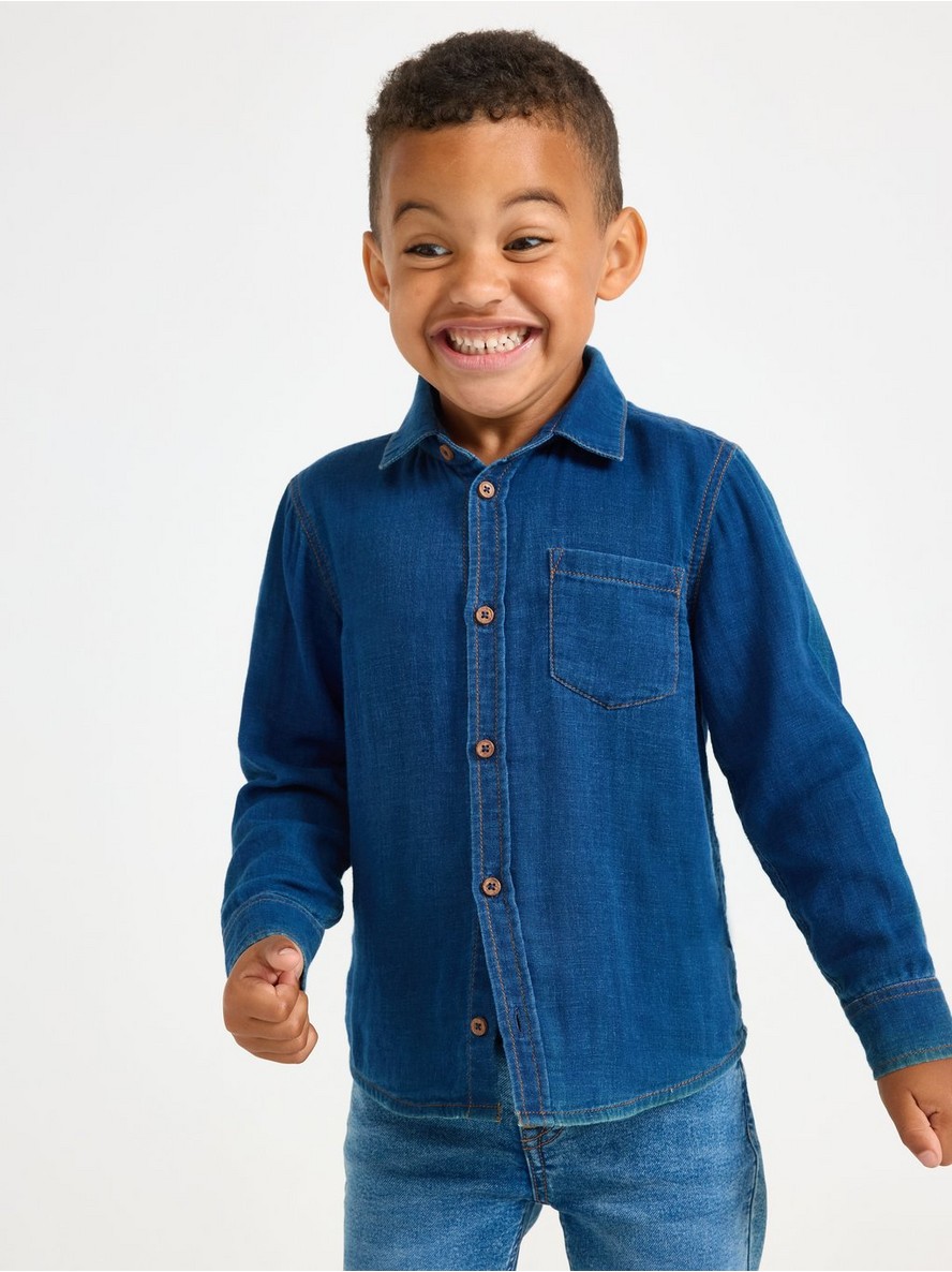 Shirt with denim look - 3007432-794