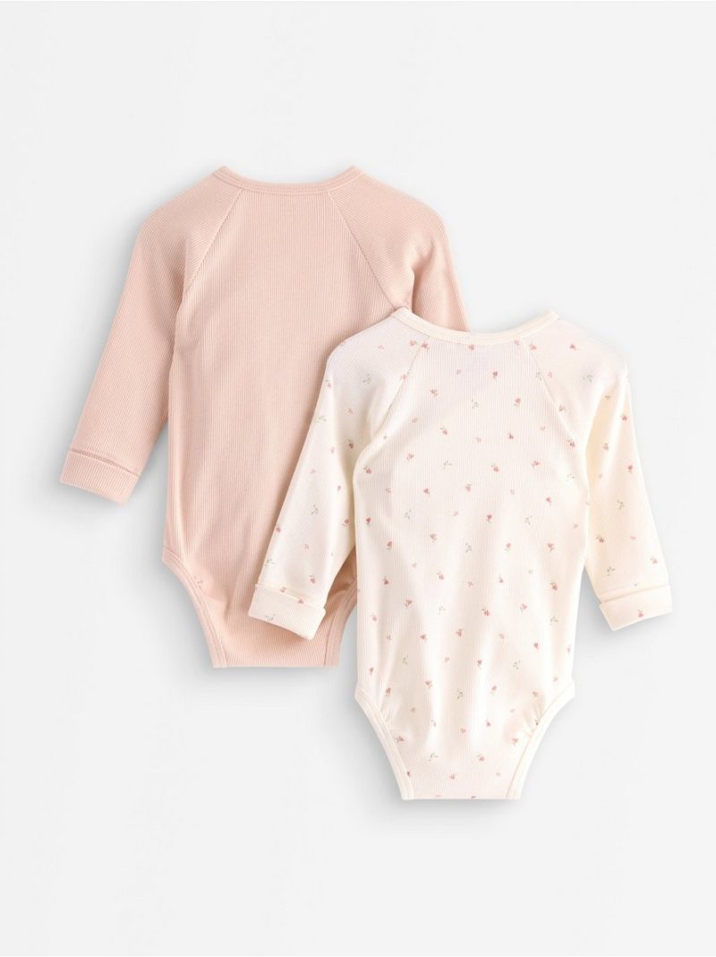 2-pack ribbed wrap bodysuits - 3007483-8160