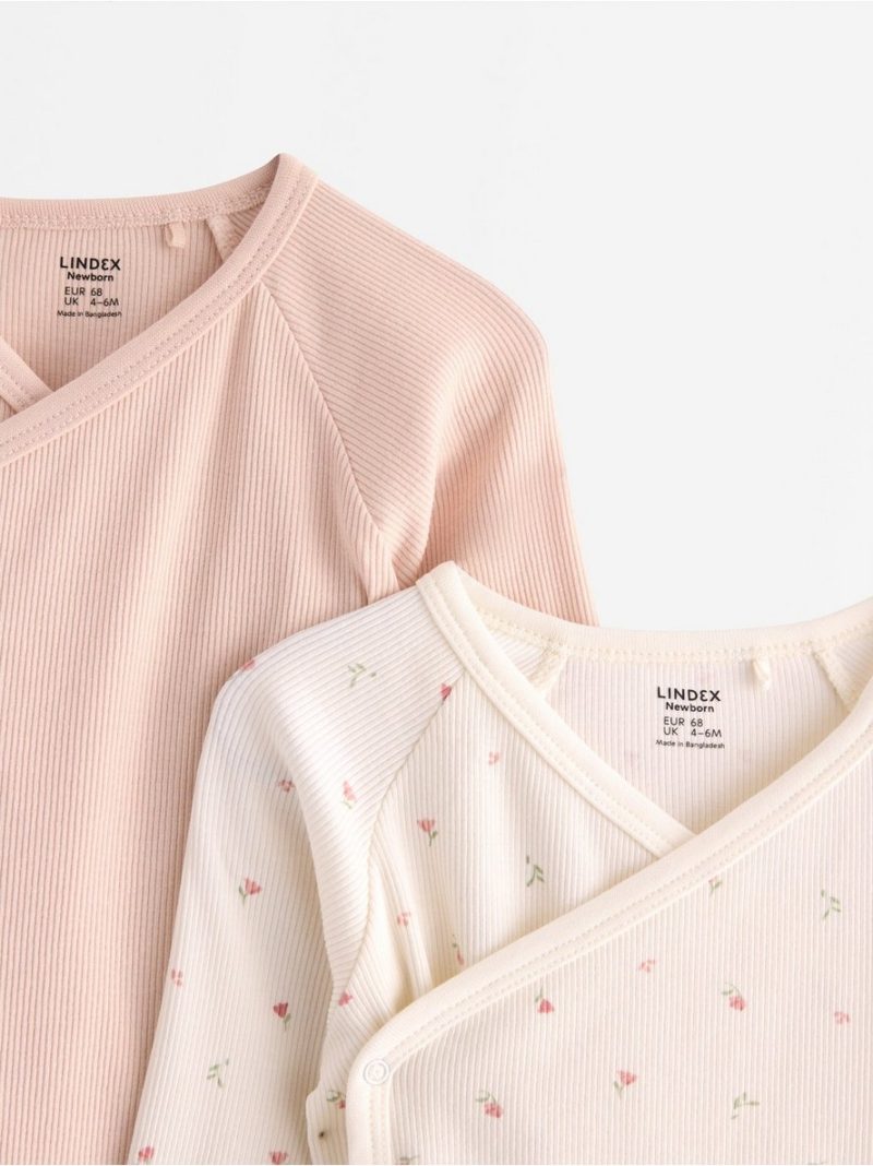 2-pack ribbed wrap bodysuits - 3007483-8160