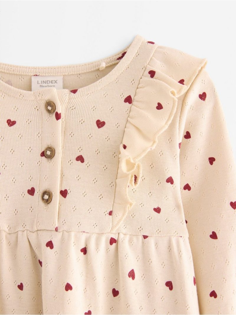 Long-sleeved dress in pointelle - 3007499-1230