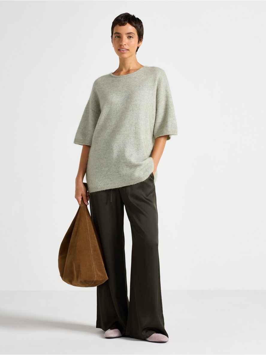 Wide trousers in satin - 3007685-6448