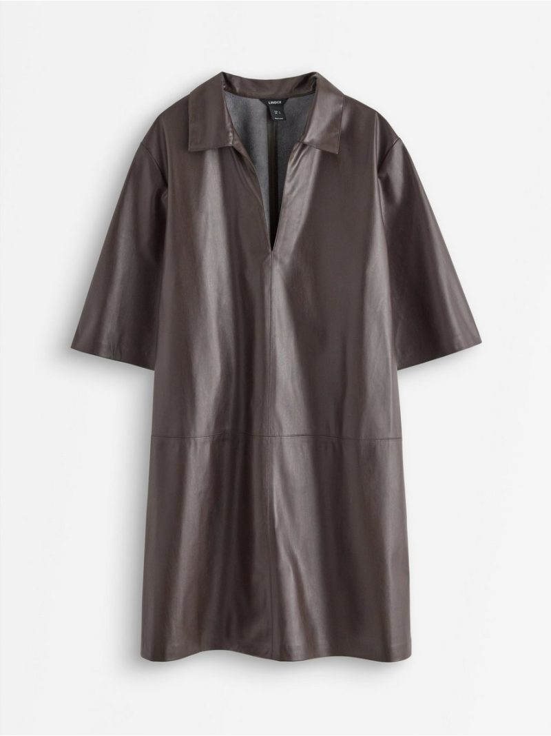 Mini mini dress in imitation leather - 3007732-8117