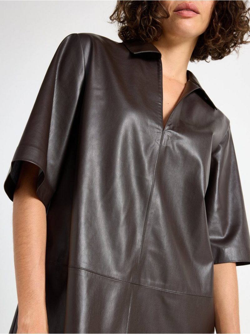 Mini mini dress in imitation leather - 3007732-8117