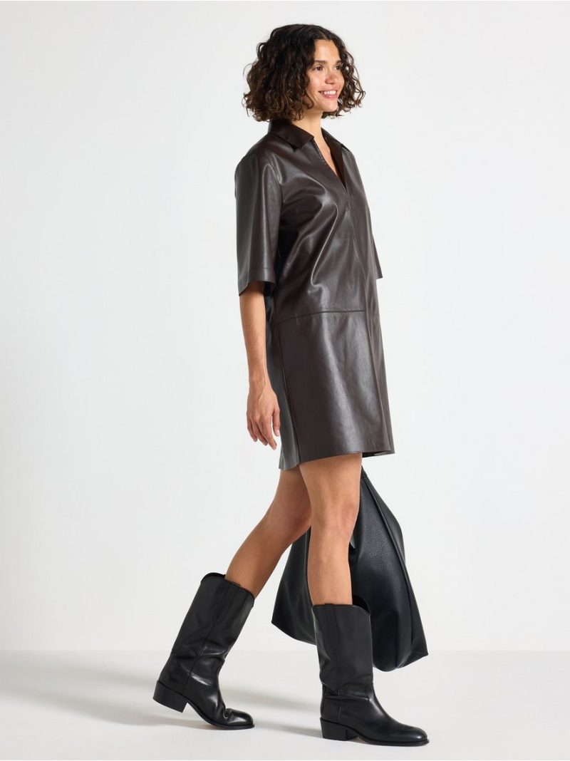 Mini mini dress in imitation leather - 3007732-8117