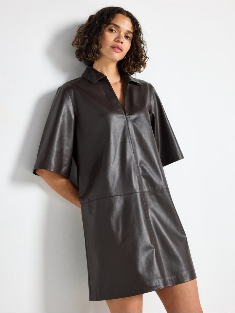 Mini mini dress in imitation leather - 3007732-8117