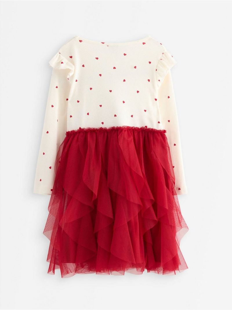 Long-sleeved dress with tulle skirt - 3007934-7395