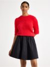 Short-sleeved jumper in feather yarn - 3008020-8668