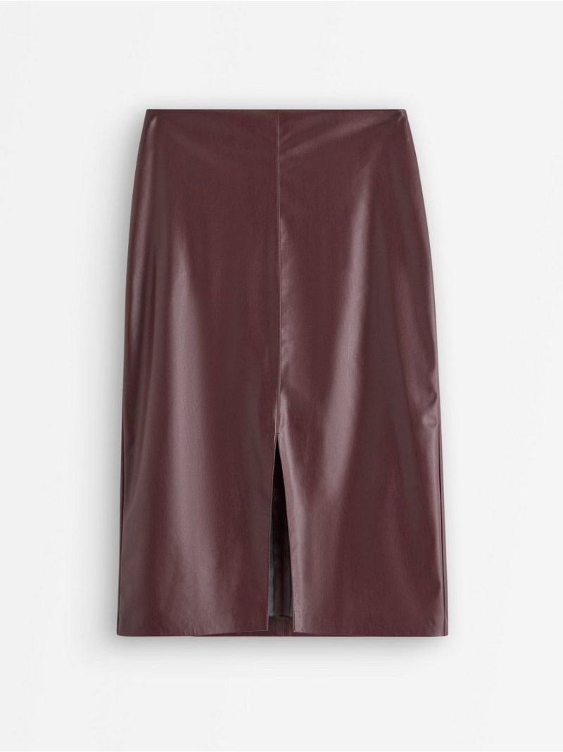 Midi skirt in imitation leather - 3008177-8652