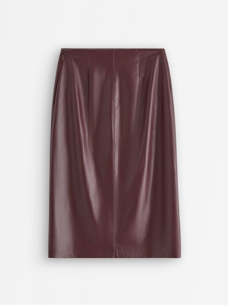 Midi skirt in imitation leather - 3008177-8652