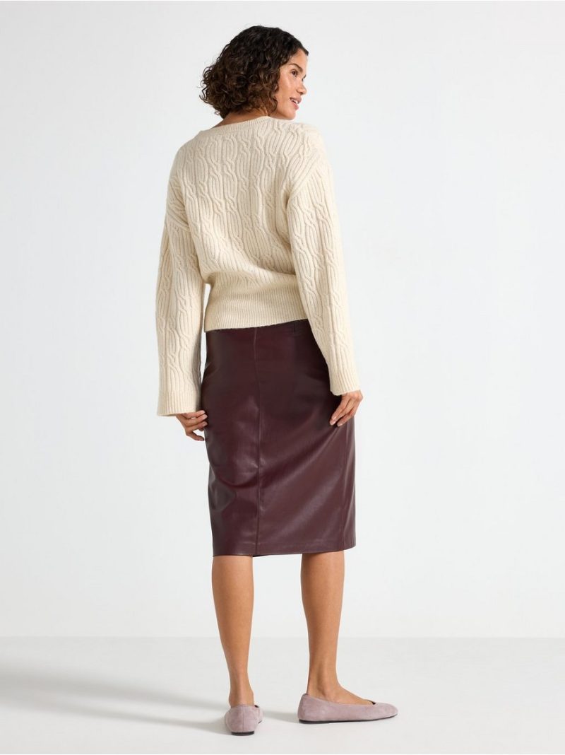 Midi skirt in imitation leather - 3008177-8652