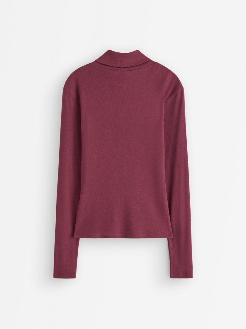 Ribbed polo-neck top - 3008308-1753