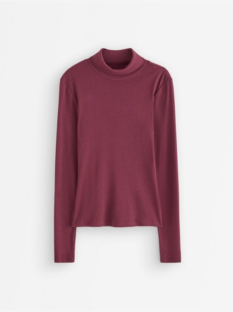 Ribbed polo-neck top - 3008308-1753