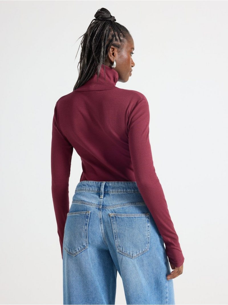 Ribbed polo-neck top - 3008308-1753
