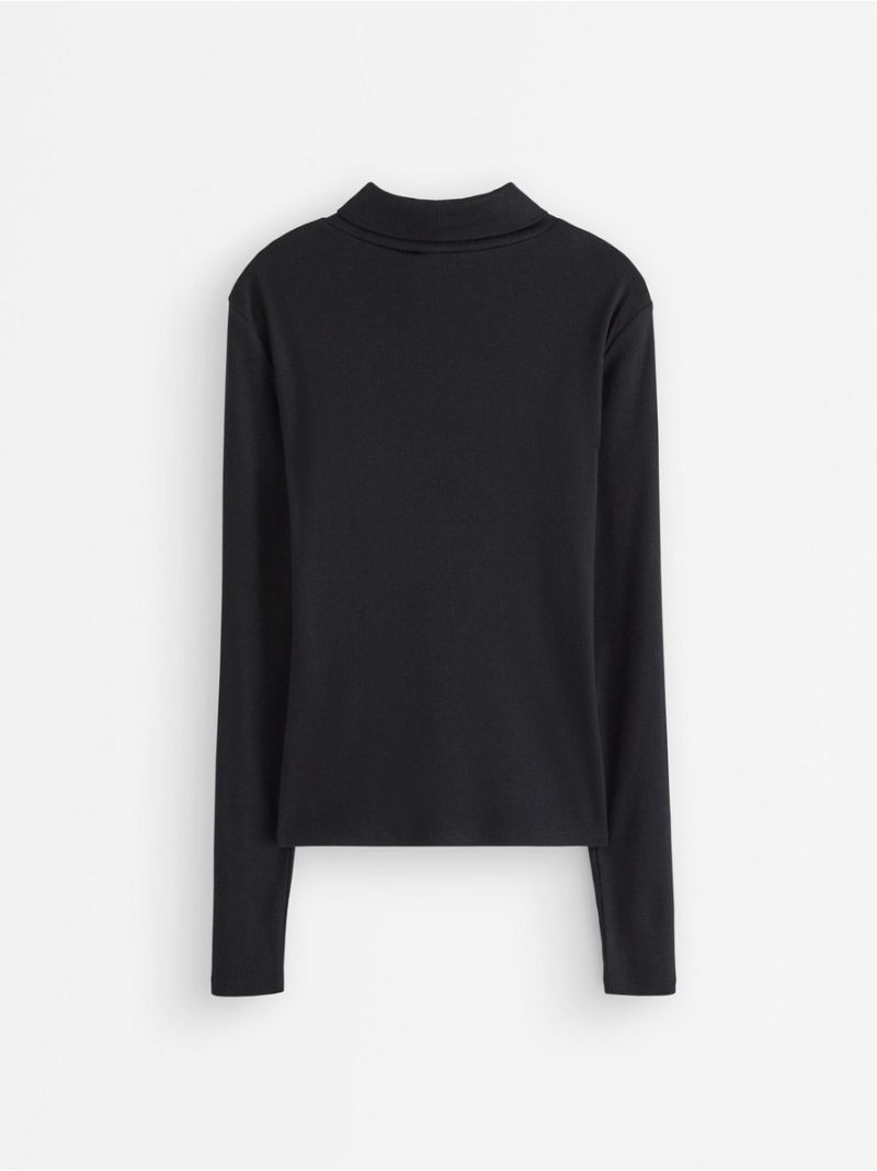 Ribbed polo-neck top - 3008308-80