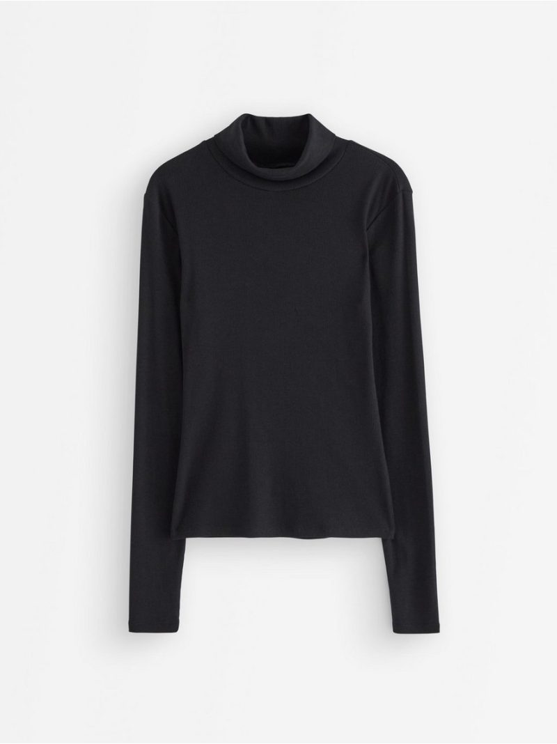 Ribbed polo-neck top - 3008308-80