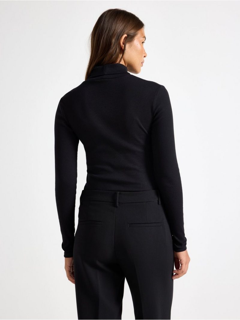 Ribbed polo-neck top - 3008308-80