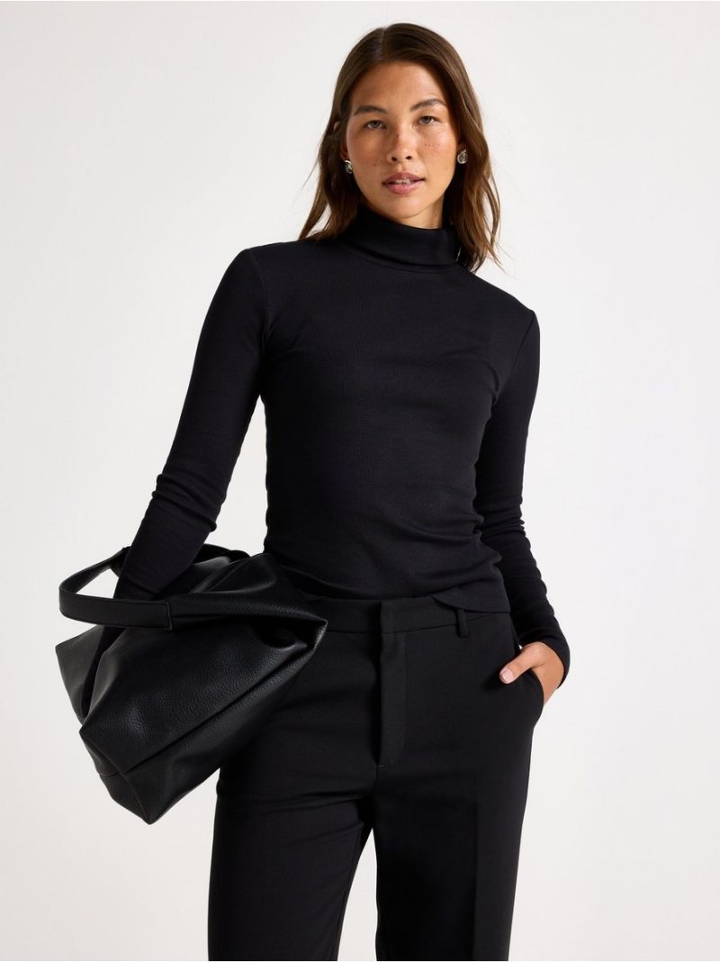 Ribbed polo-neck top - 3008308-80
