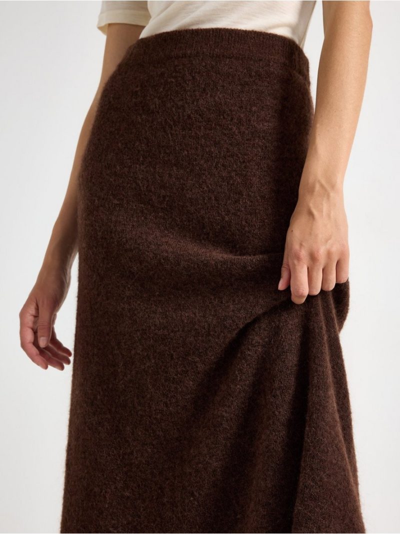 Knitted maxi skirt in wool blend - 3008420-9618