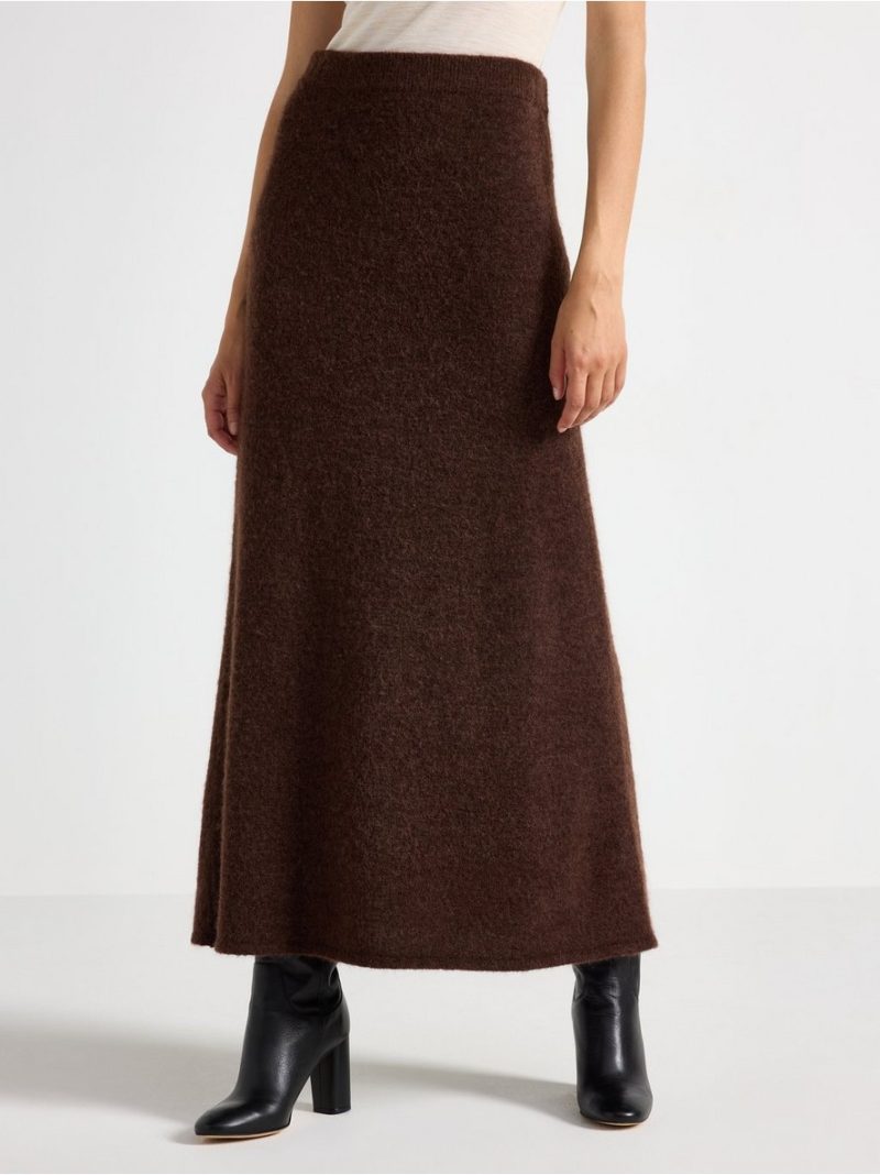 Knitted maxi skirt in wool blend - 3008420-9618