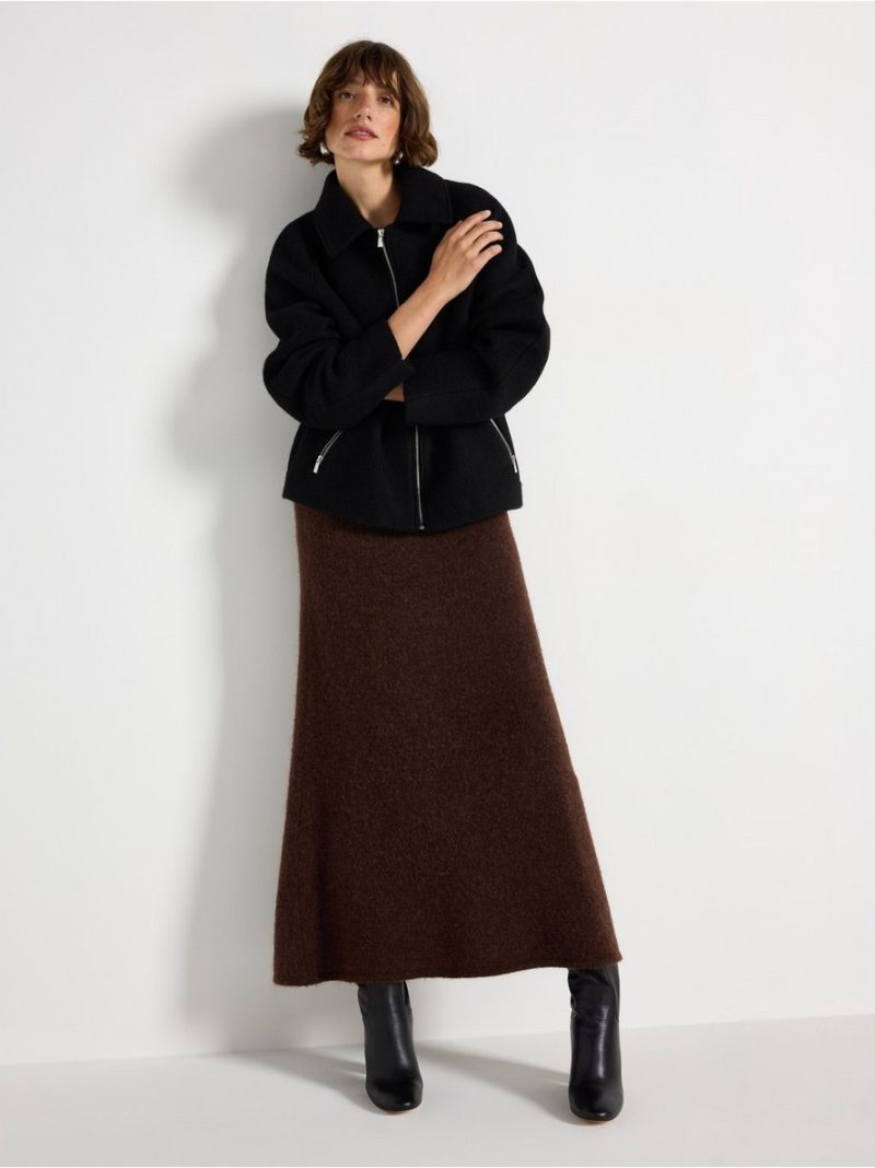Knitted maxi skirt in wool blend - 3008420-9618