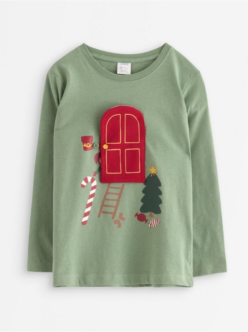 Long-sleeved top with christmas motif - 3008592-7672