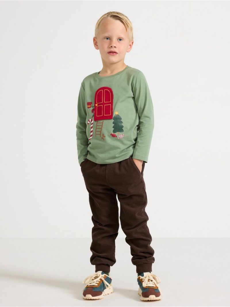 Long-sleeved top with christmas motif - 3008592-7672