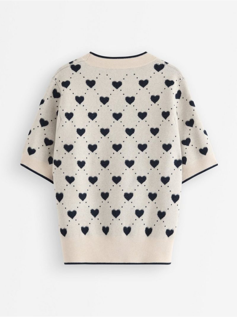 Short-sleeved knitted jumper - 3008960-9806