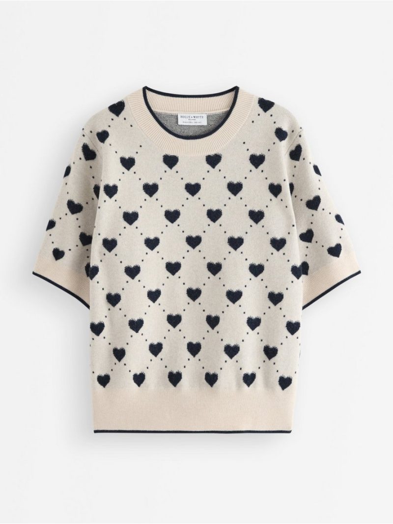 Short-sleeved knitted jumper - 3008960-9806