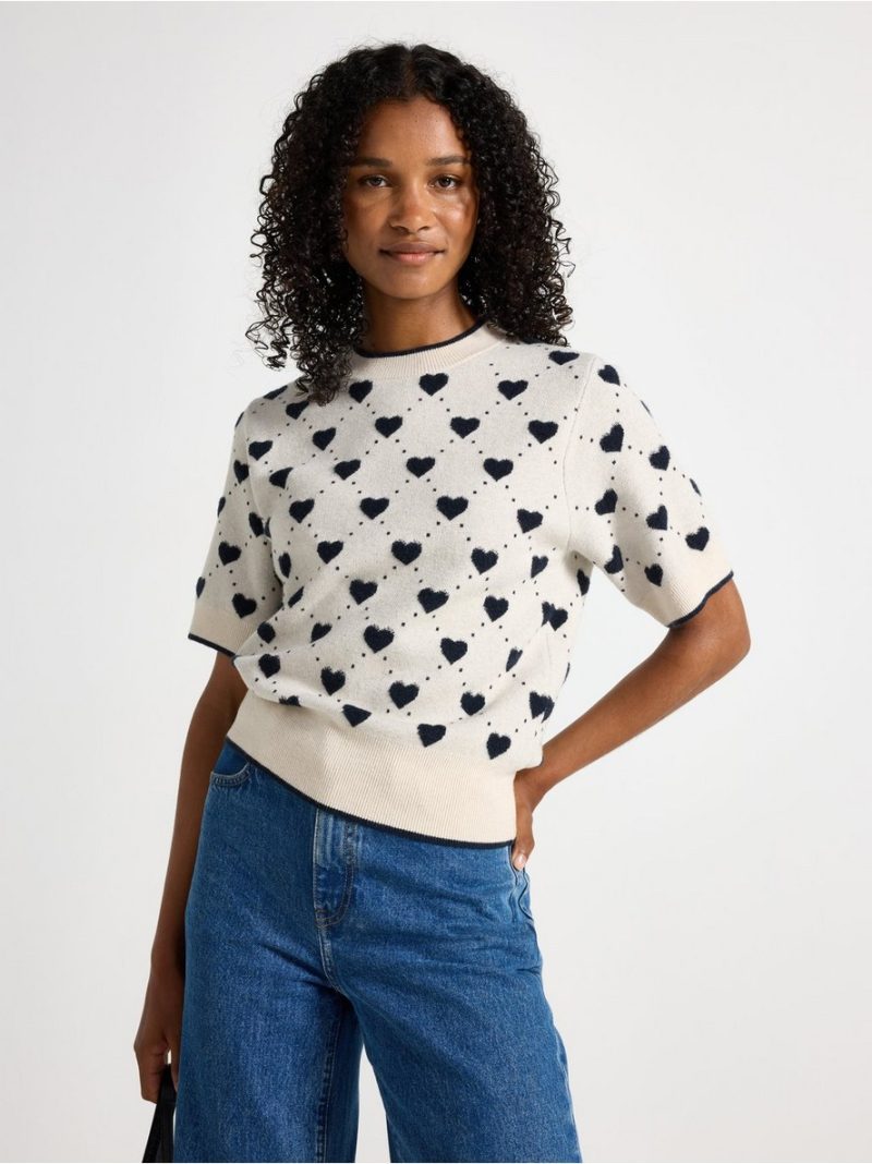 - Short-sleeved knitted jumper Short-sleeved knitted jumper - 3008960-9806