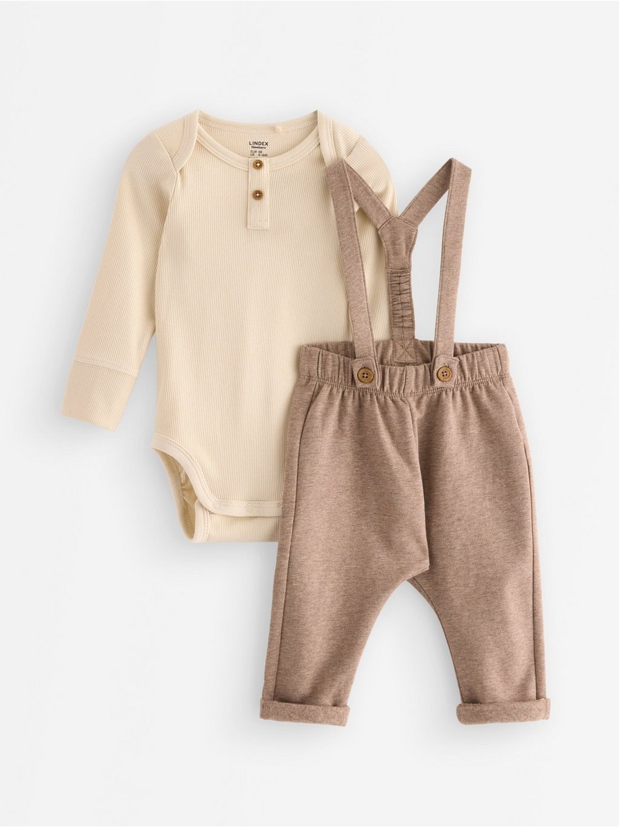 Set - bodysuit and dungarees - 3009049-1230