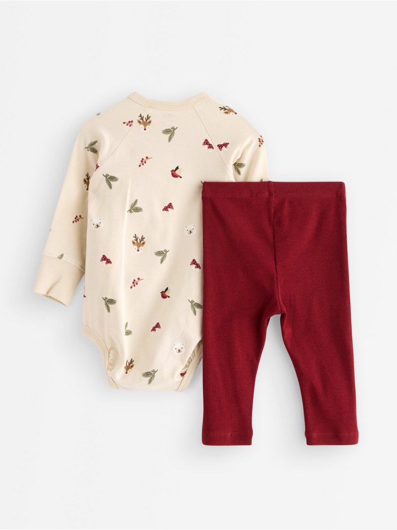 Set - wrap bodysuit and leggings - 3009109-9348