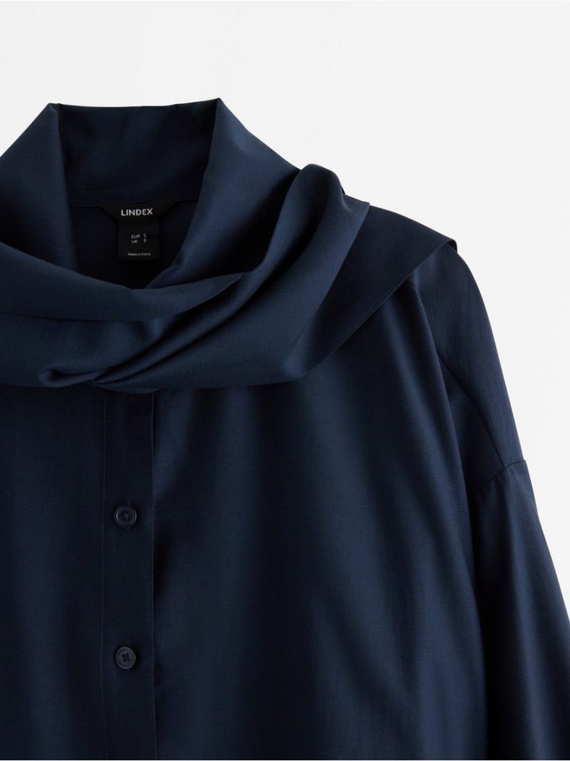 Blouse with tie band - 3009217-8132