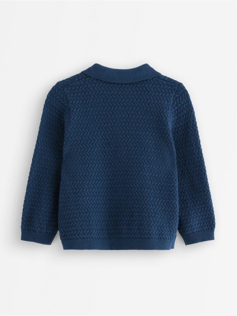 Knitted cardigan with collar - 3009322-2065