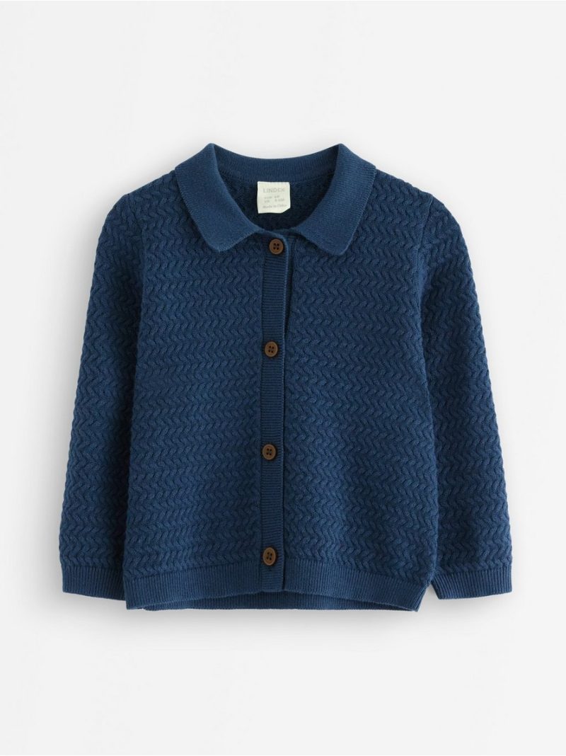 Knitted cardigan with collar - 3009322-2065