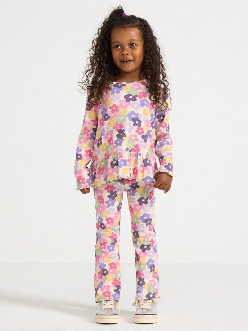 Ribbed peplum top - 3009371-1230