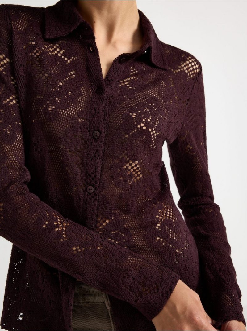 Shirt with lace pattern - 3009429-8704