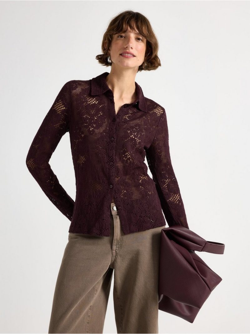 Shirt with lace pattern - 3009429-8704