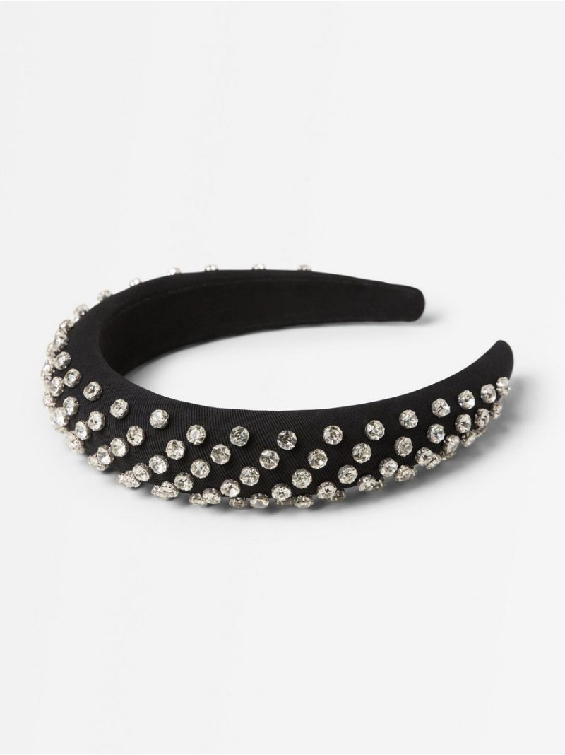 Padded alice band with rhinestone - 3009819-80