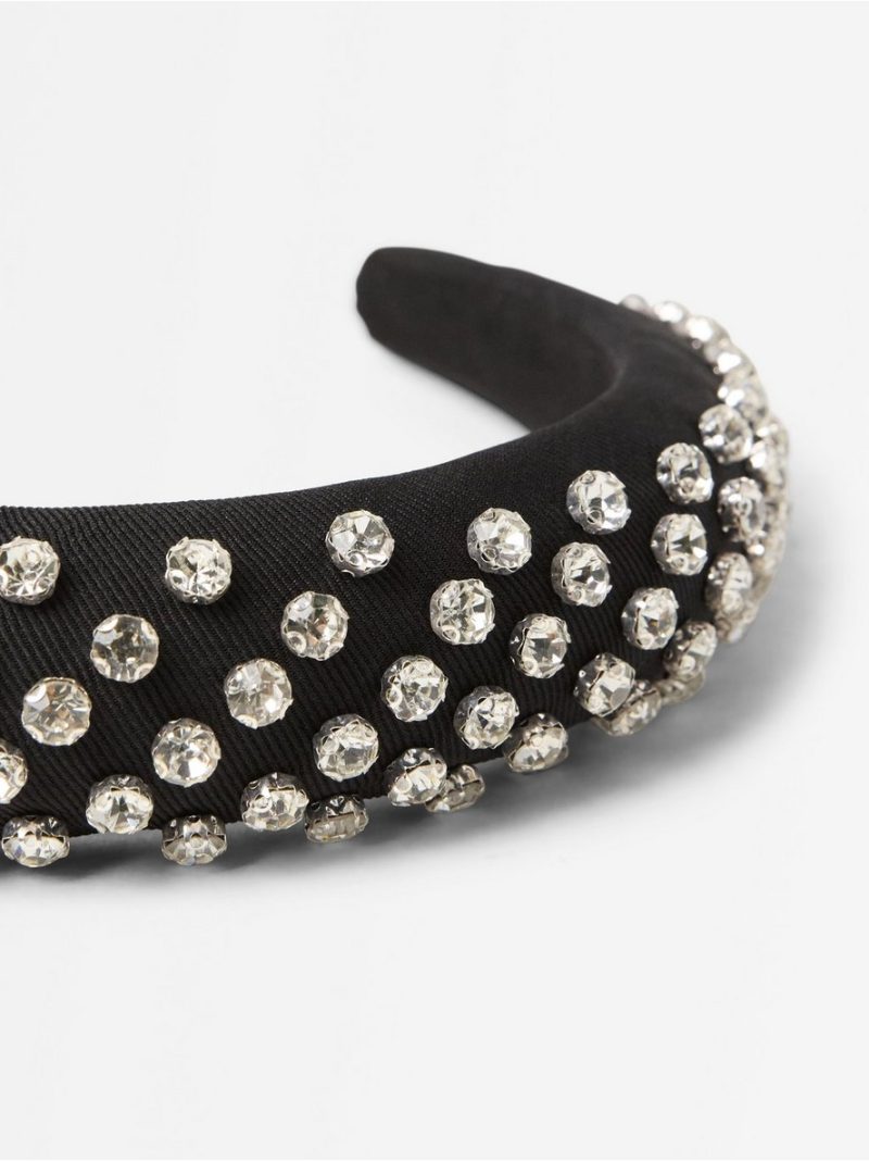 Padded alice band with rhinestone - 3009819-80